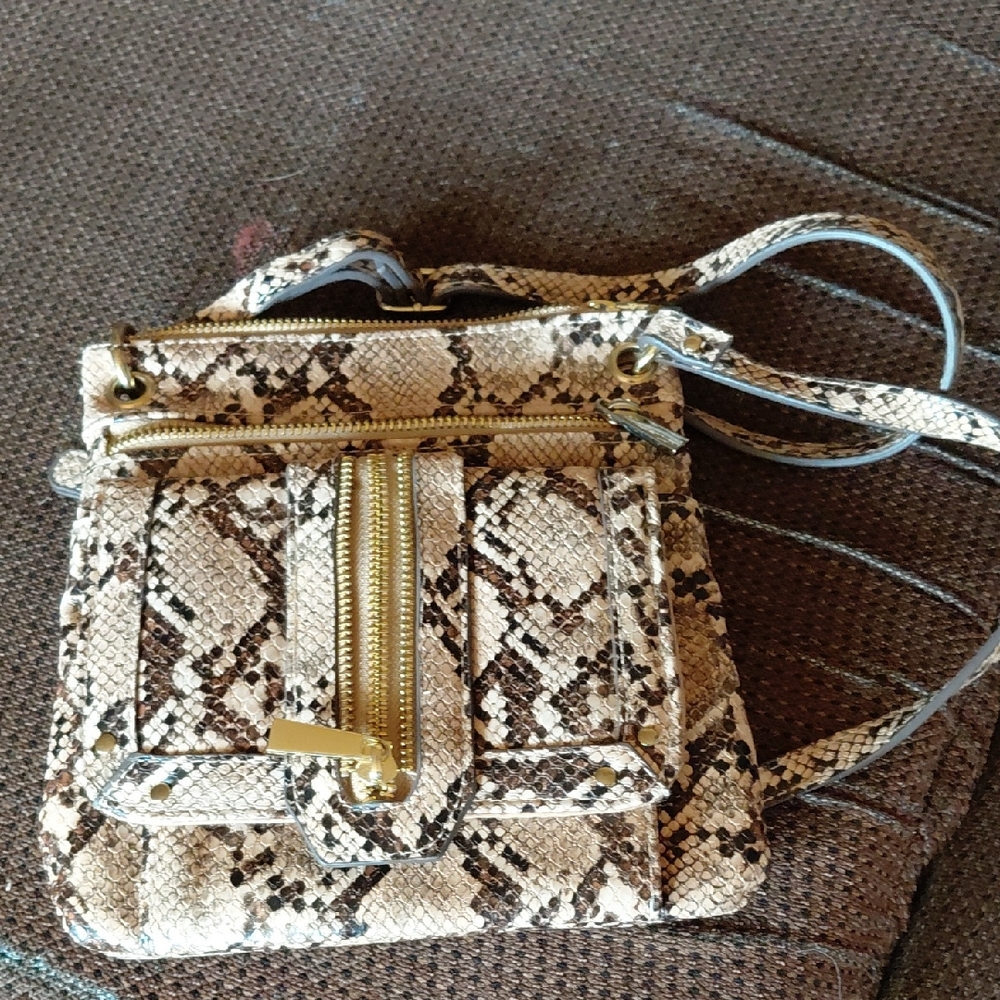 Stylish Snake Print Crossbody Bag